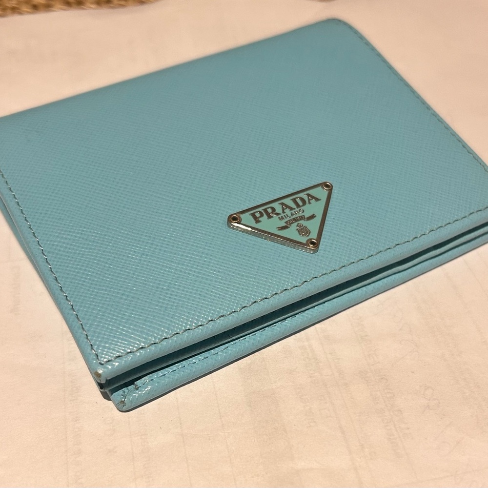 Prada Milano Blue Safiano Leather Wallet